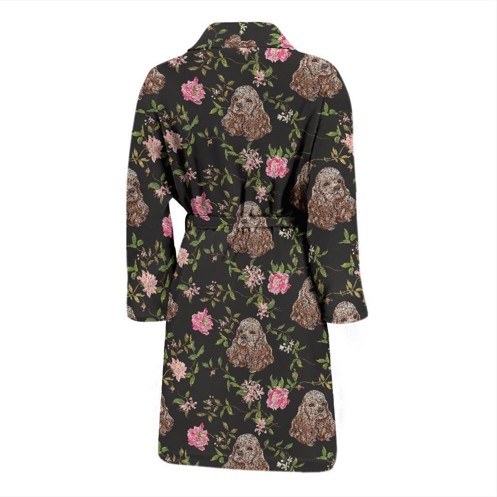 Cocker Pattern Print Design 03 Men Bathrobe-JORJUNE.COM