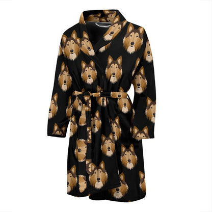 Collies Pattern Print Design 01 Men Bathrobe-JORJUNE.COM