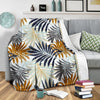 Colorful Tropical Palm Leaves Fleece Blanket
