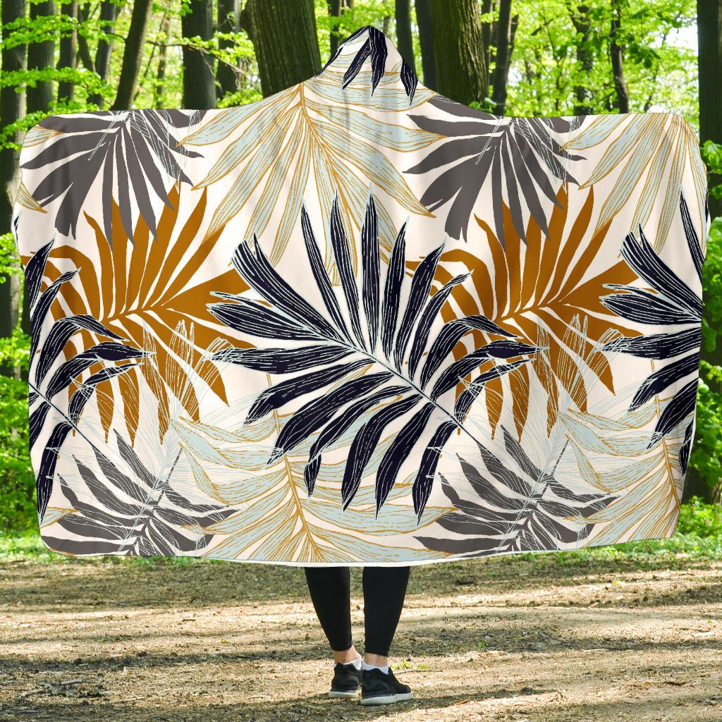 Colorful Tropical Palm Leaves Hooded Blanket-JTAMIGO.COM