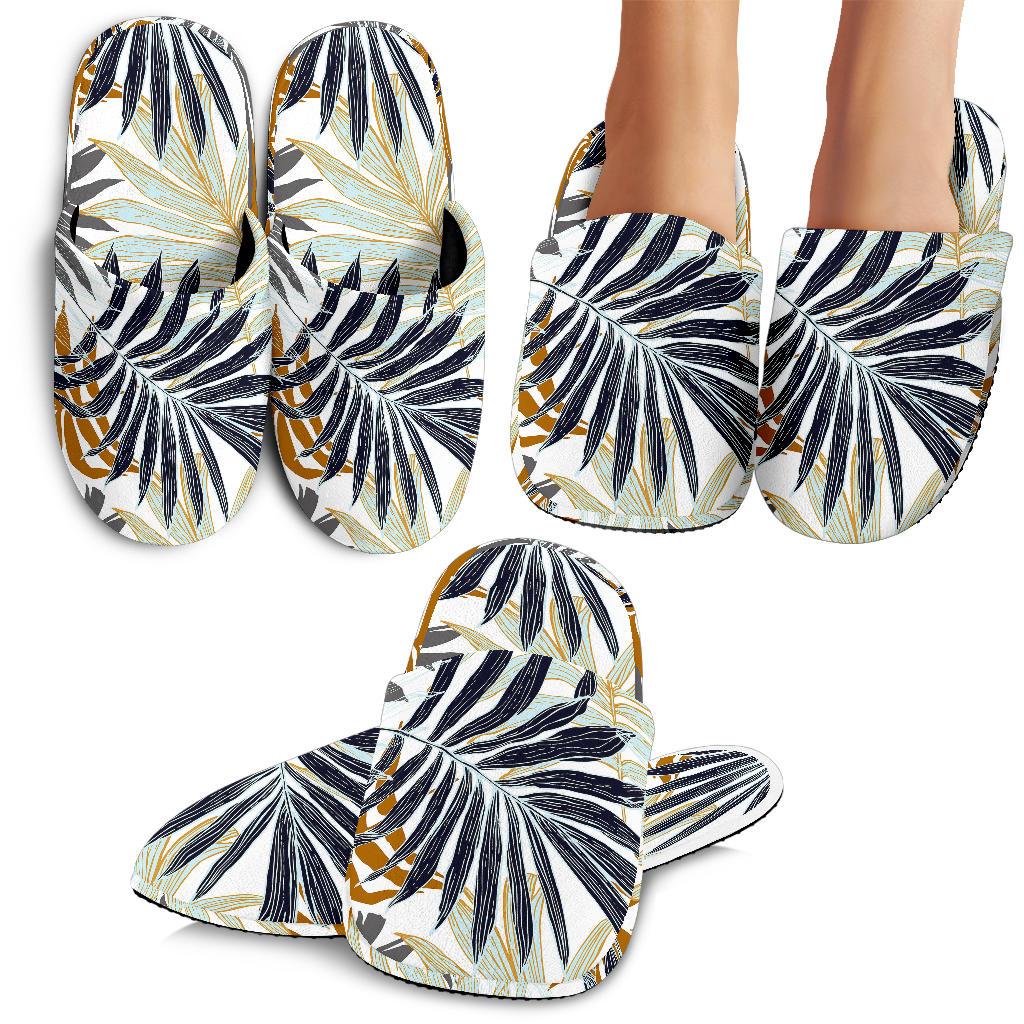Colorful Tropical Palm Leaves House Slippers