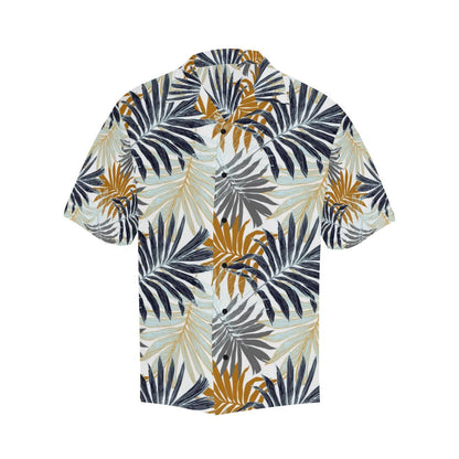 Colorful Tropical Palm Leaves Men Aloha Hawaiian Shirt