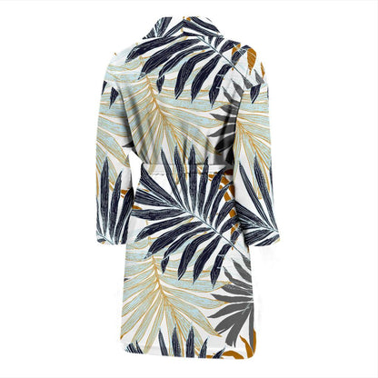 Colorful Tropical Palm Leaves Men Bath Robe-JTAMIGO.COM