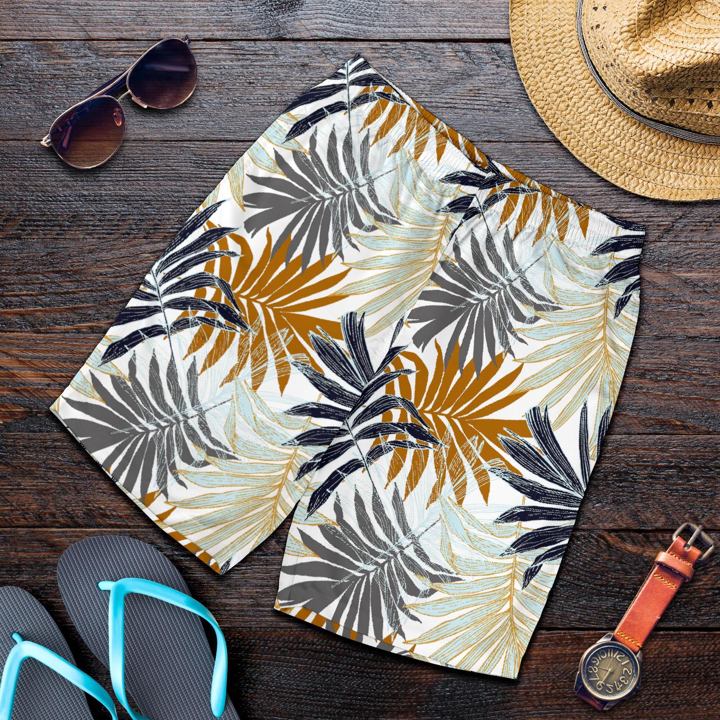 Colorful Tropical Palm Leaves Mens Shorts-JTAMIGO.COM