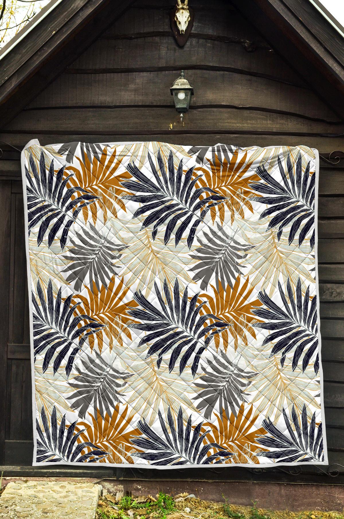 Colorful Tropical Palm Leaves Premium Quilt-JTAMIGO.COM