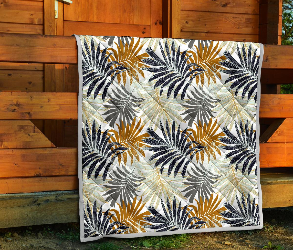 Colorful Tropical Palm Leaves Premium Quilt-JTAMIGO.COM