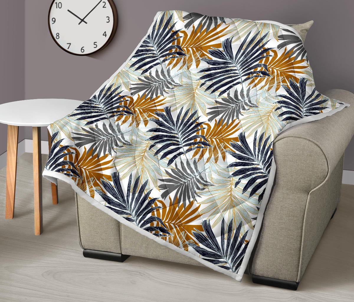 Colorful Tropical Palm Leaves Premium Quilt-JTAMIGO.COM