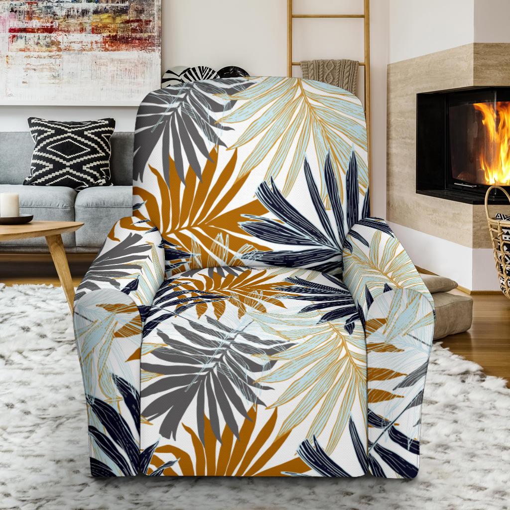 Colorful Tropical Palm Leaves Single Sofa Slipcover -JTAMIGO.COM
