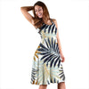 Colorful Tropical Palm Leaves Sleeveless Dress