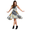 Colorful Tropical Palm Leaves Sleeveless Dress