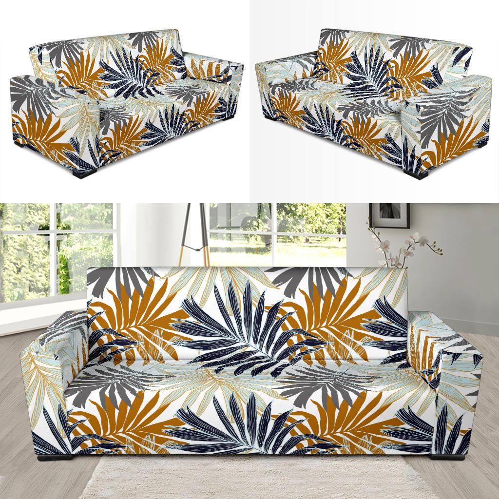 Colorful Tropical Palm Leaves Sofa Slipcover-JTAMIGO.COM