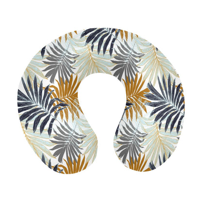 Colorful Tropical Palm Leaves U-Shaped Travel Neck Pillow-JTAMIGO.COM