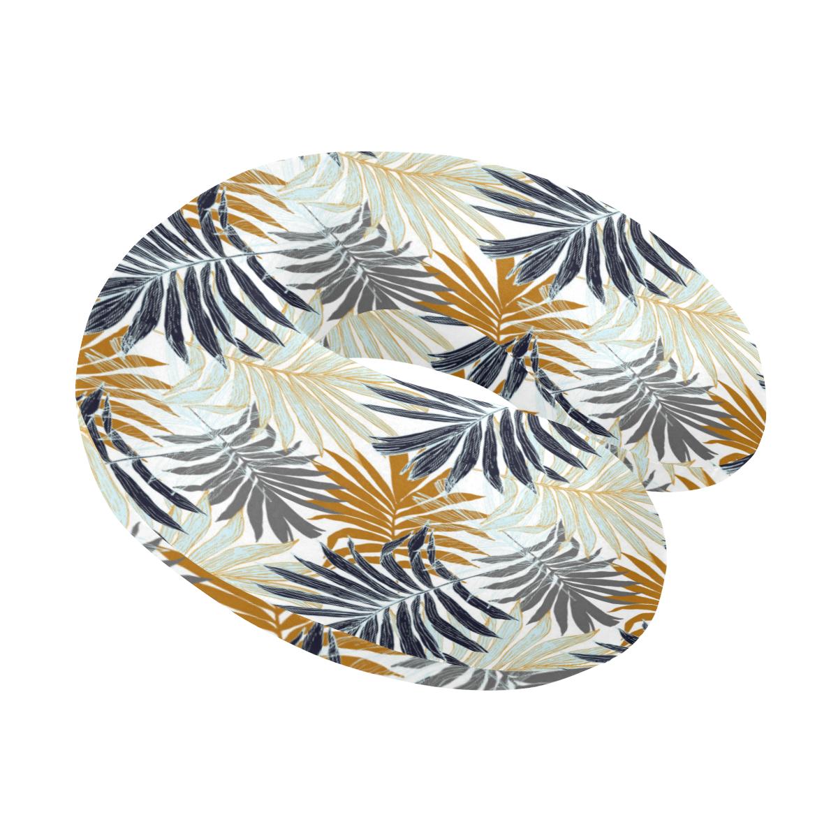 Colorful Tropical Palm Leaves U-Shaped Travel Neck Pillow-JTAMIGO.COM
