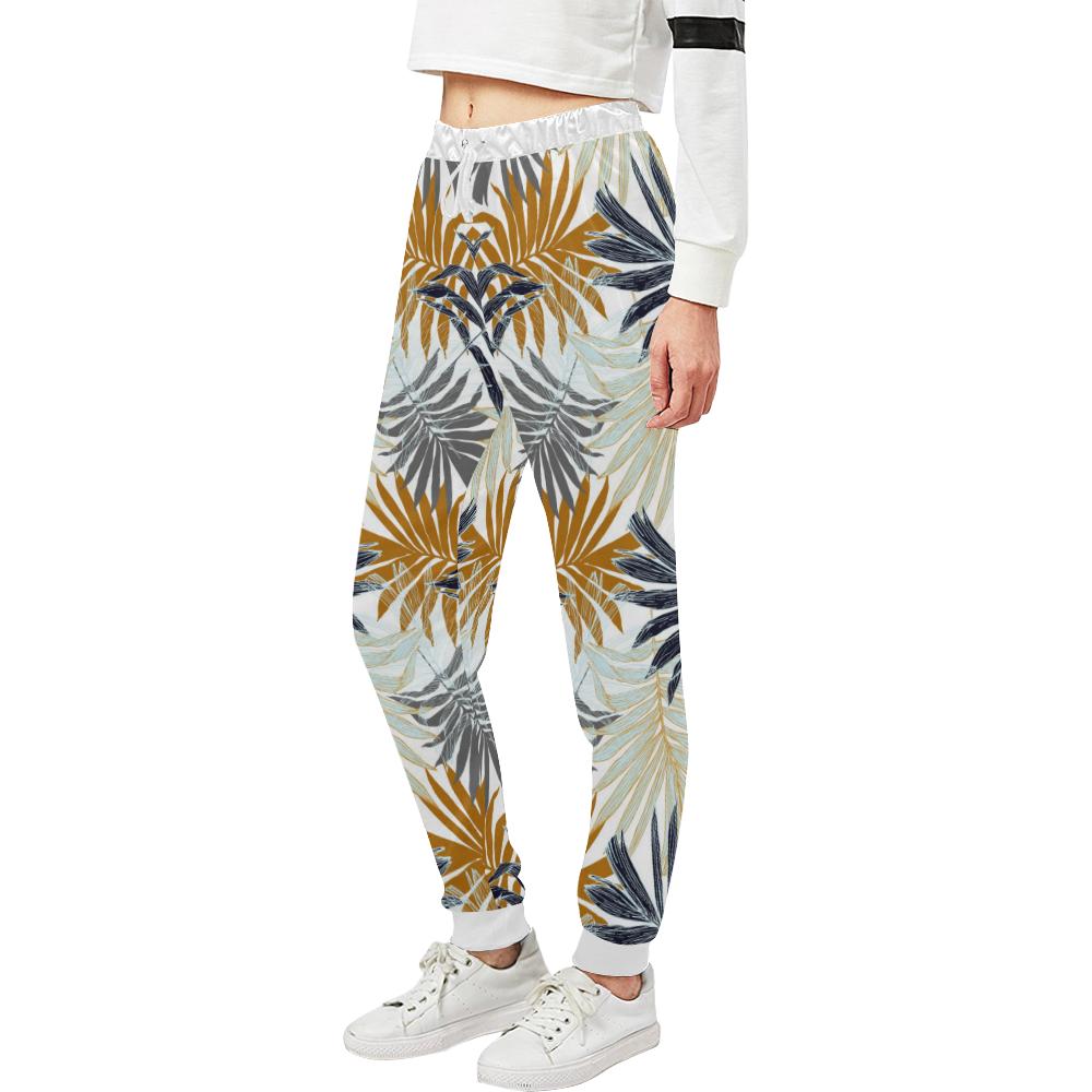 Colorful Tropical Palm Leaves Unisex Casual Sweatpants (Model L11)-JTAMIGO.COM
