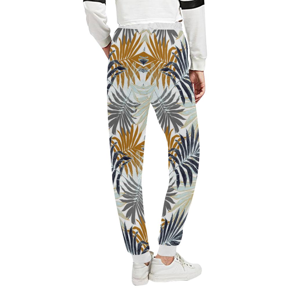 Colorful Tropical Palm Leaves Unisex Casual Sweatpants (Model L11)-JTAMIGO.COM