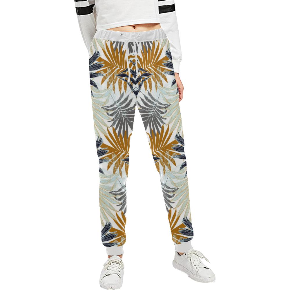 Colorful Tropical Palm Leaves Unisex Casual Sweatpants (Model L11)-JTAMIGO.COM