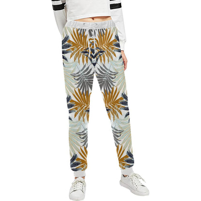 Colorful Tropical Palm Leaves Unisex Casual Sweatpants (Model L11)-JTAMIGO.COM