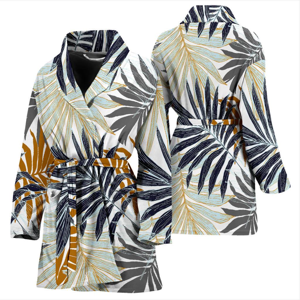Colorful Tropical Palm Leaves Women Bath Robe-JTAMIGO.COM