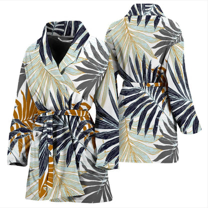 Colorful Tropical Palm Leaves Women Bath Robe-JTAMIGO.COM
