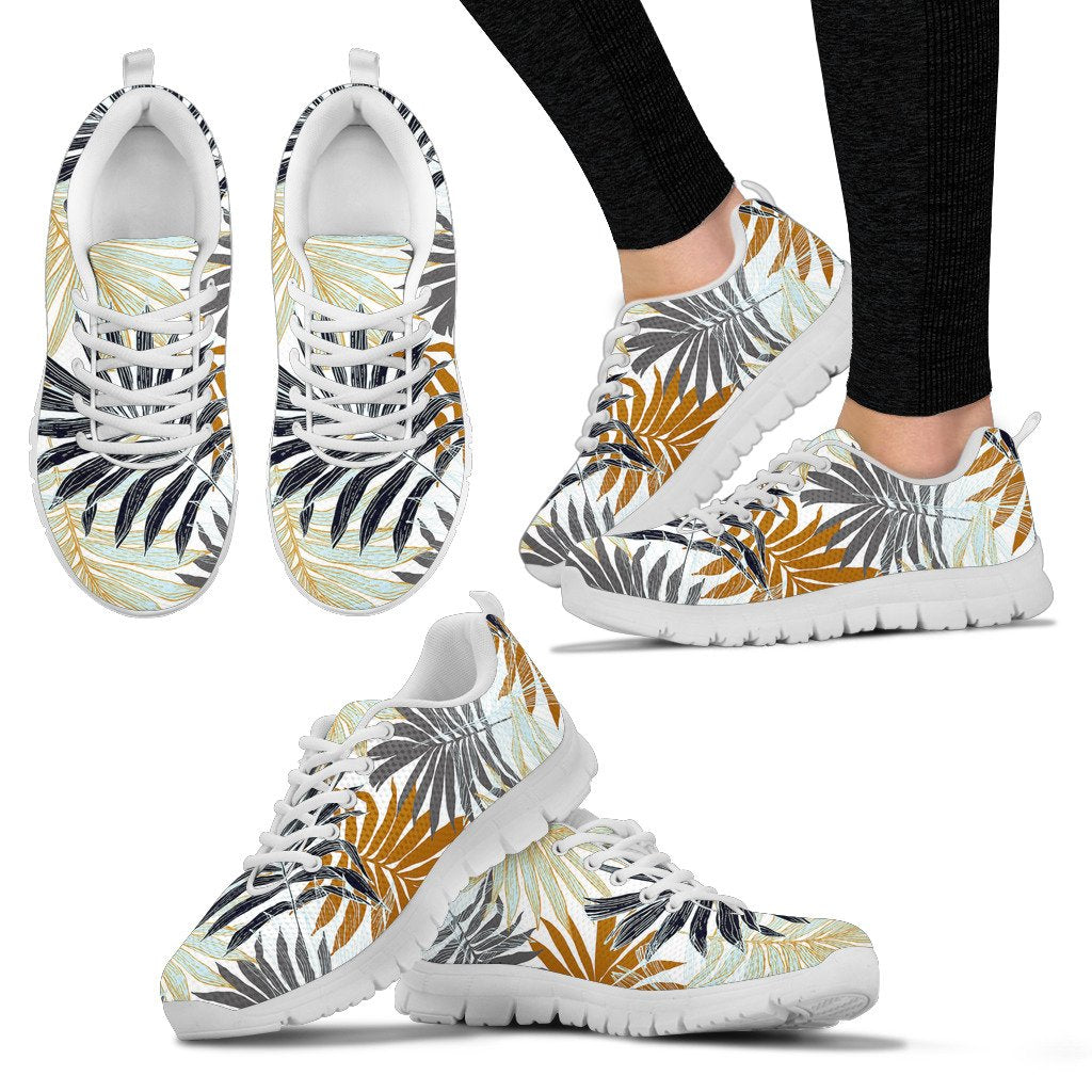 Colorful Tropical Palm Leaves Women Sneakers Shoes