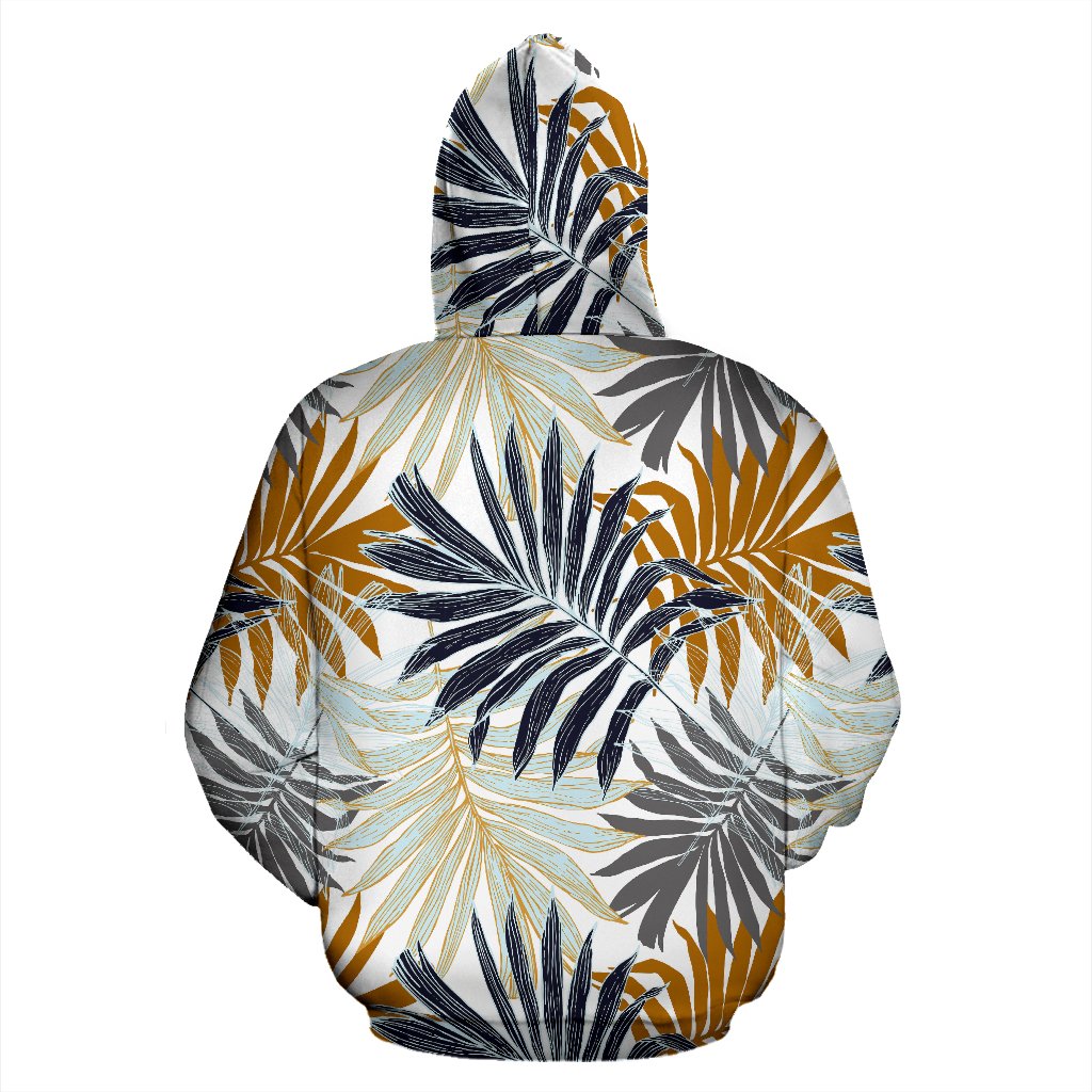 Colorful Tropical Palm Leaves Zip Up Hoodie