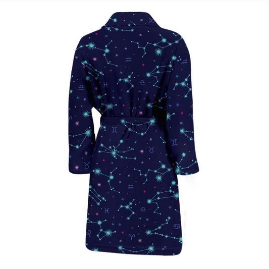 Constellation Pattern Print Design 01 Men Bathrobe-JORJUNE.COM
