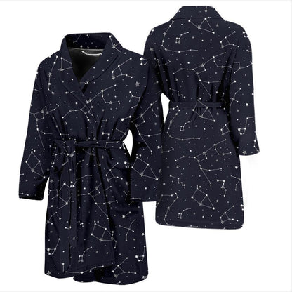 Constellation Pattern Print Design 03 Men Bathrobe-JORJUNE.COM