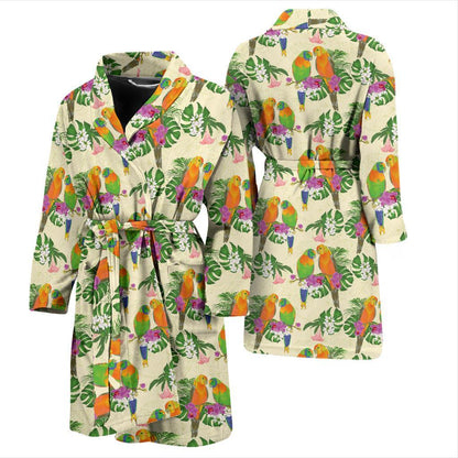 Conures Pattern Print Design 02 Men Bathrobe-JORJUNE.COM