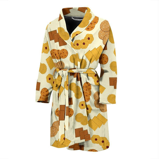Cookie Pattern Print Design 06 Men Bathrobe-JORJUNE.COM
