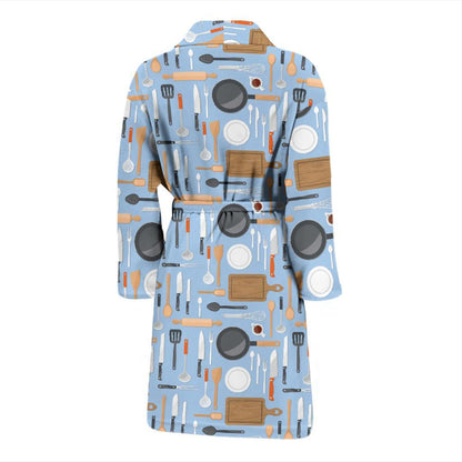 Cooking Kitchen Tools Pattern Print Design 02 Men Bathrobe-JORJUNE.COM
