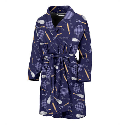 Cooking Kitchen Tools Pattern Print Design 04 Men Bathrobe-JORJUNE.COM