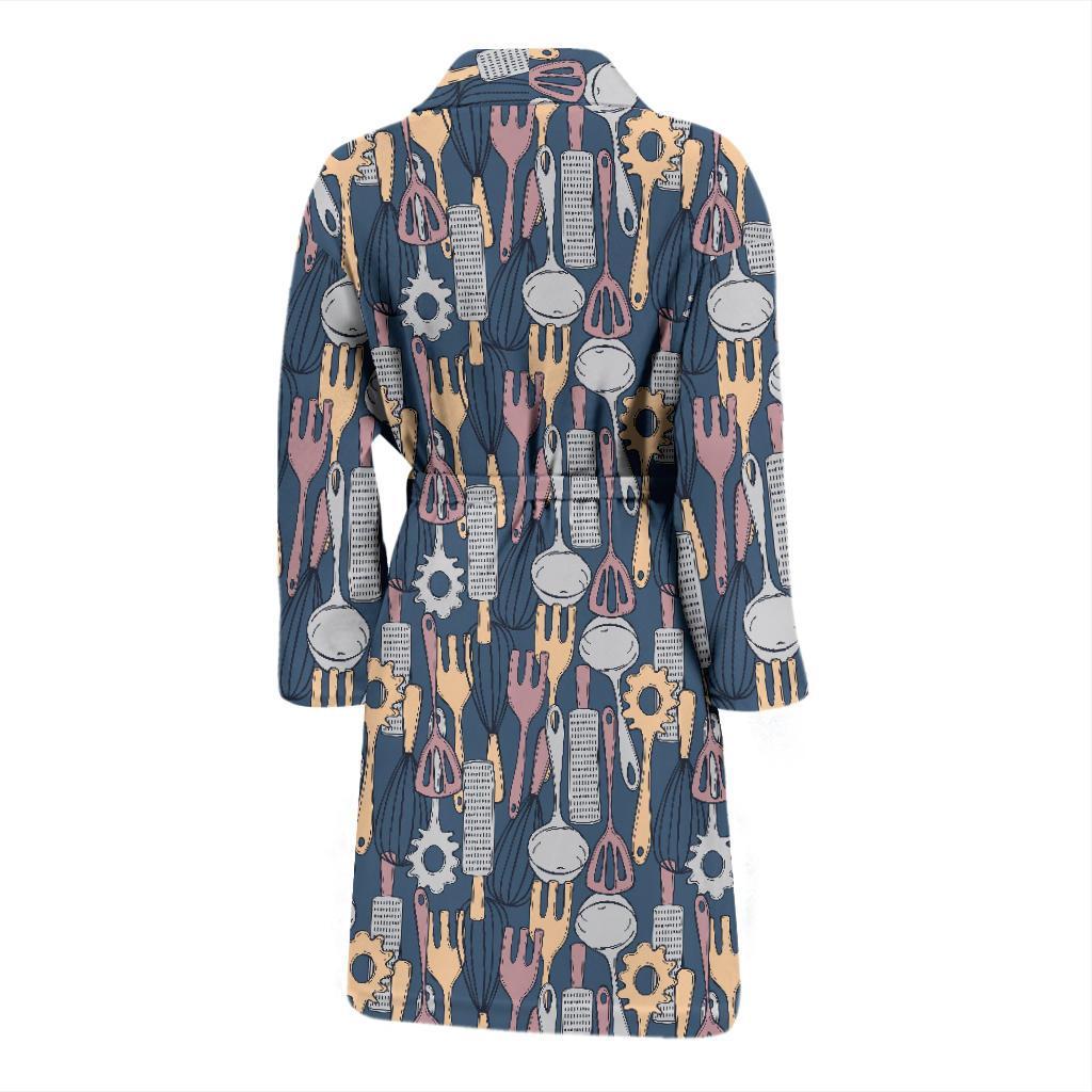 Cooking Kitchen Tools Pattern Print Design 05 Men Bathrobe-JORJUNE.COM