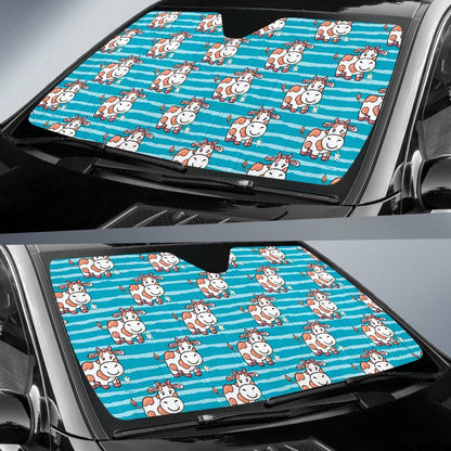 Cow Cute Print Pattern Car Sun Shade For Windshield