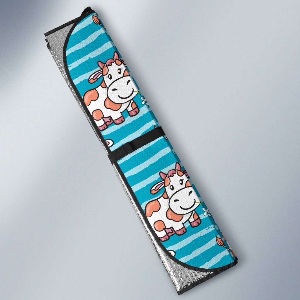 Cow Cute Print Pattern Car Sun Shade For Windshield