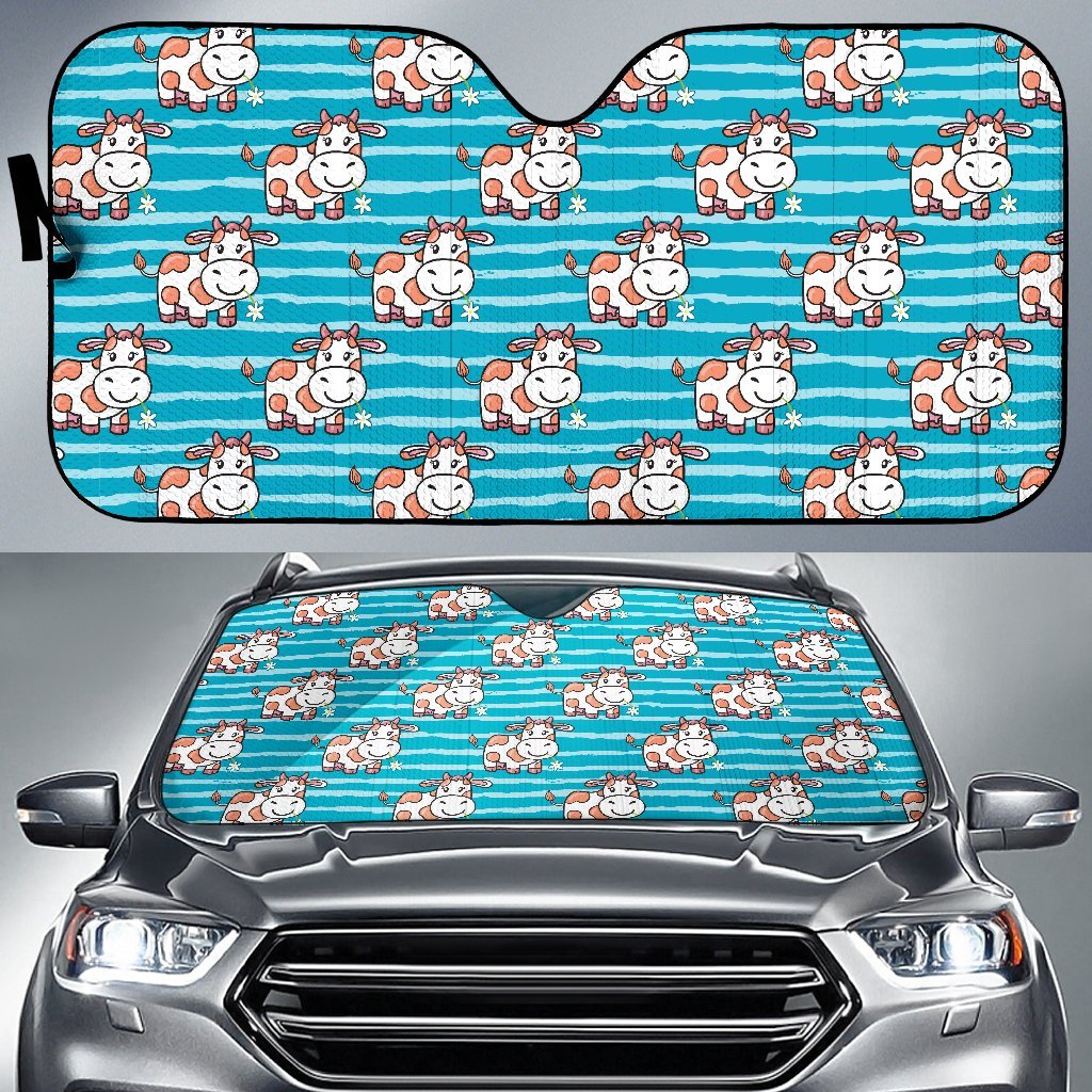 Cow Cute Print Pattern Car Sun Shade For Windshield