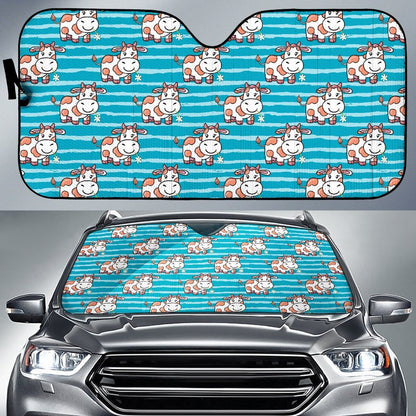 Cow Cute Print Pattern Car Sun Shade For Windshield