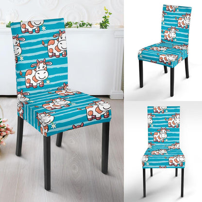 Cow Cute Print Pattern Dinning Chair Slipper-JTAMIGO.COM