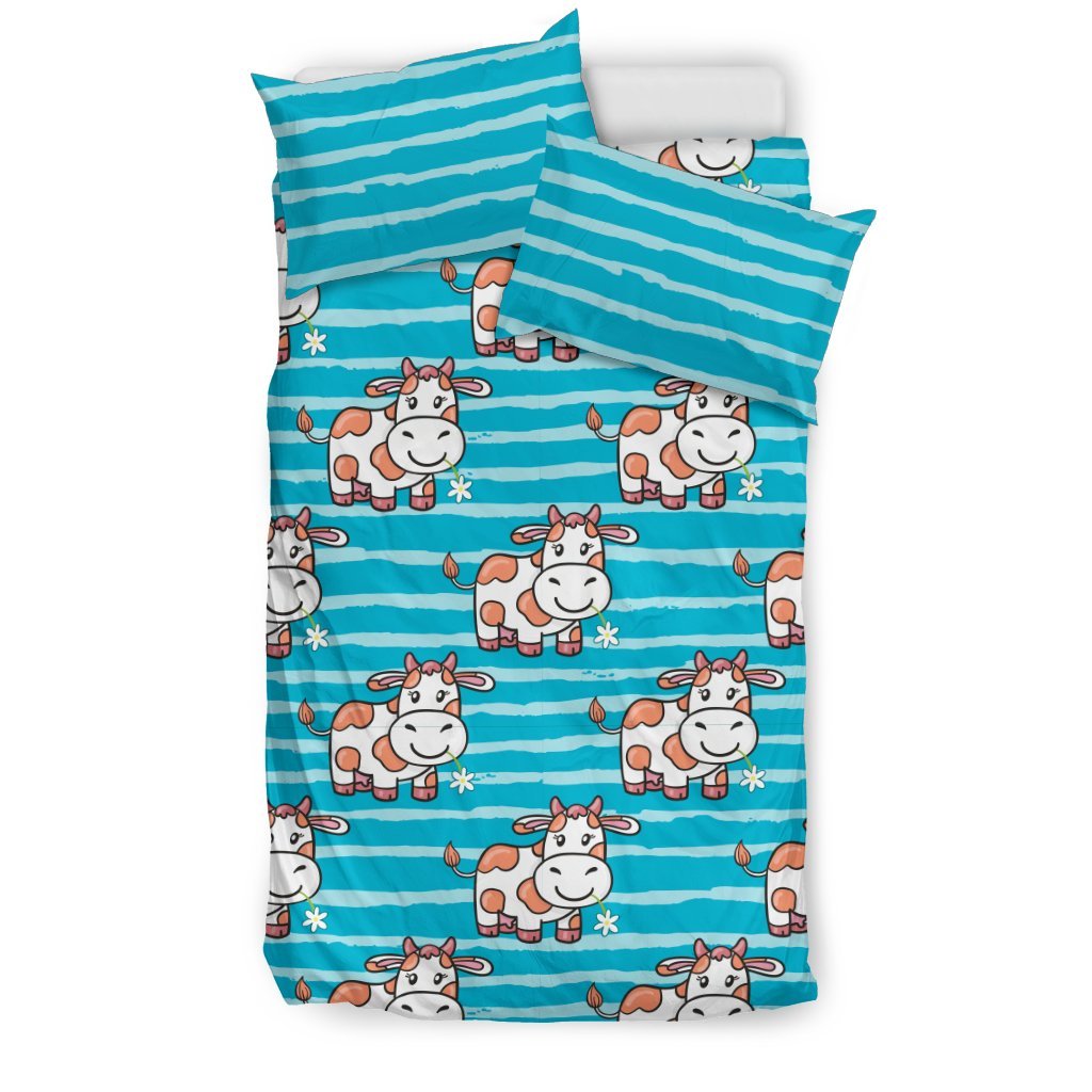 Cow Cute Print Pattern Duvet Cover Bedding Set