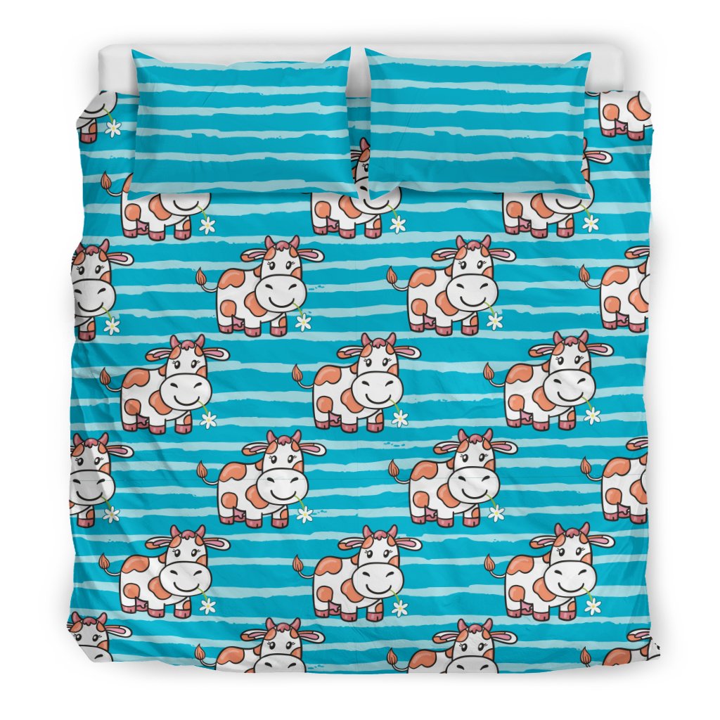 Cow Cute Print Pattern Duvet Cover Bedding Set