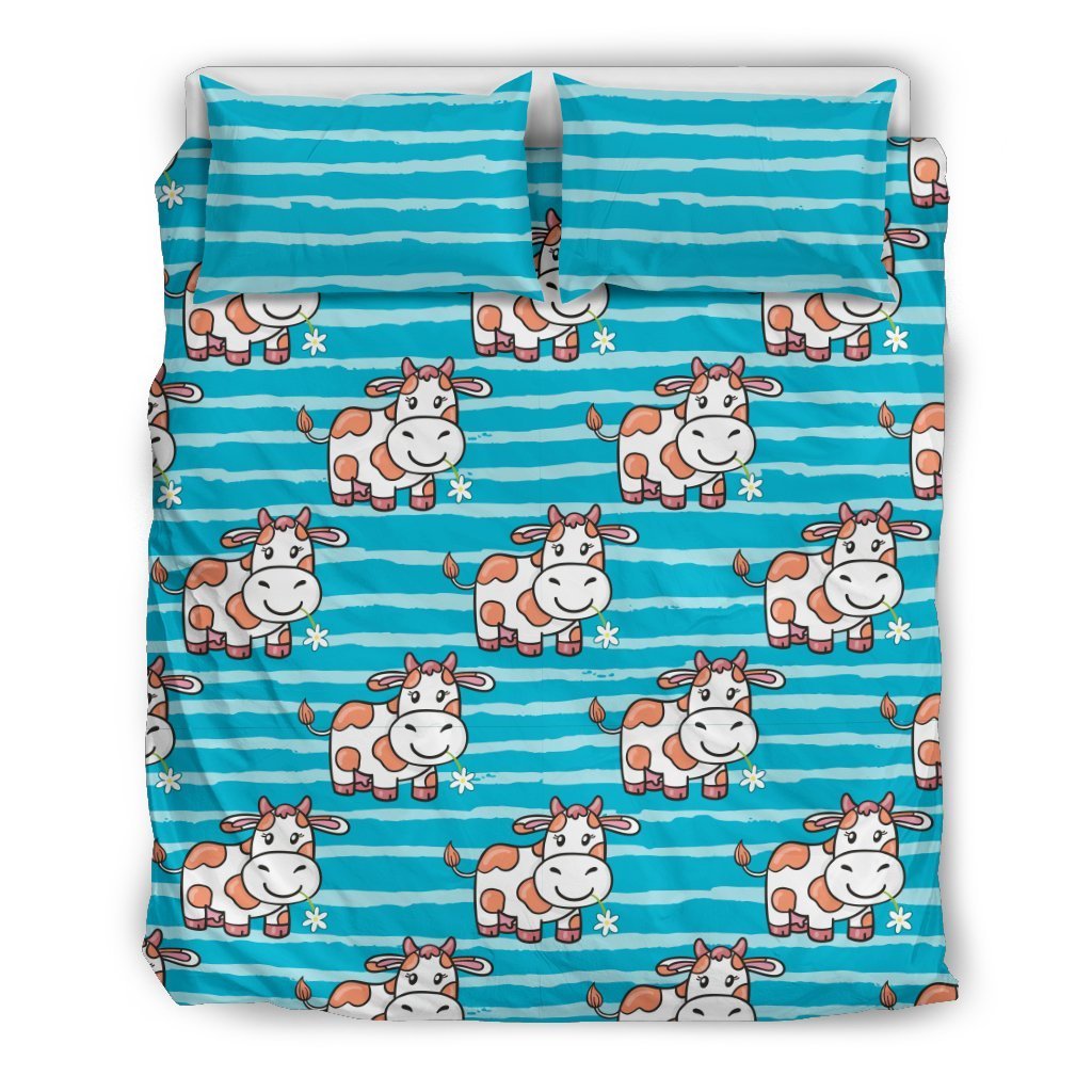 Cow Cute Print Pattern Duvet Cover Bedding Set