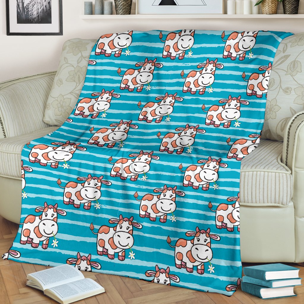 Cow Cute Print Pattern Fleece Blanket