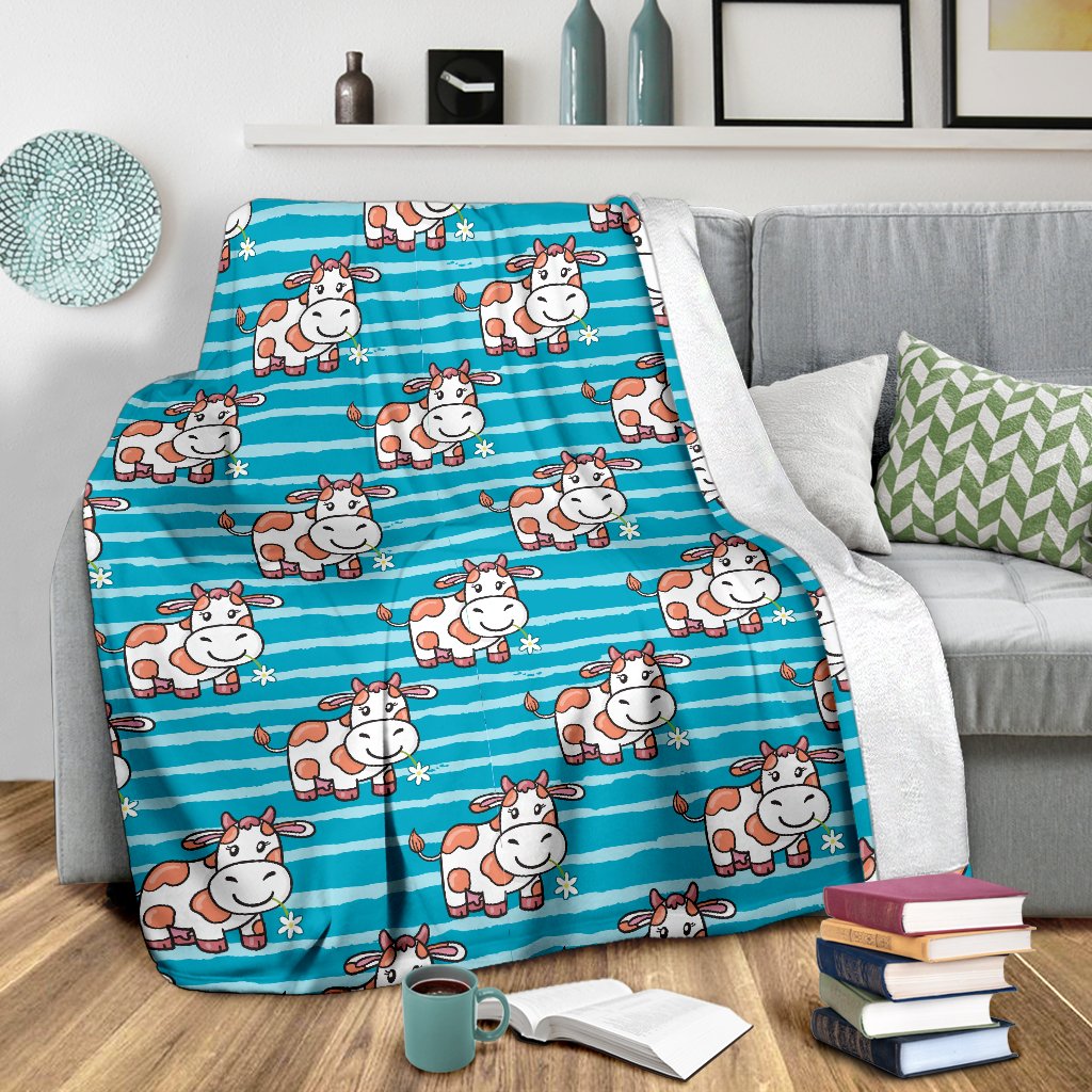 Cow Cute Print Pattern Fleece Blanket