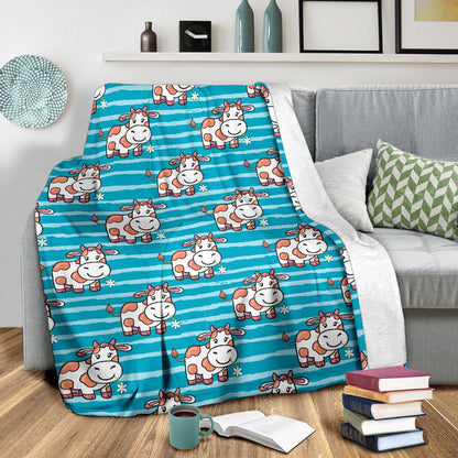 Cow Cute Print Pattern Fleece Blanket