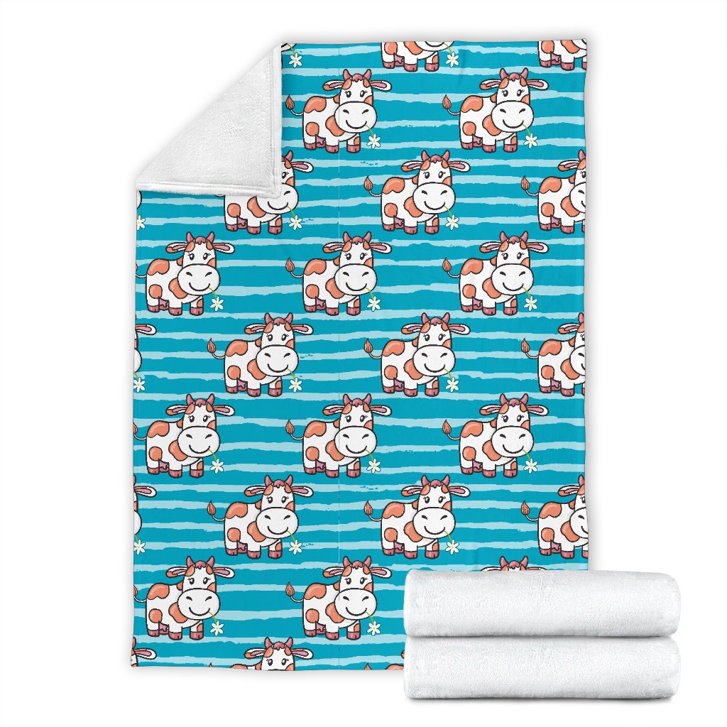 Cow Cute Print Pattern Fleece Blanket