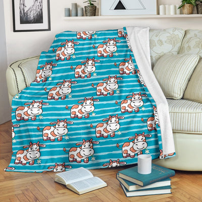 Cow Cute Print Pattern Fleece Blanket