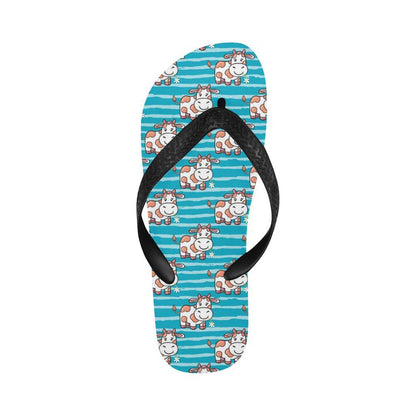 Cow Cute Print Pattern Flip Flops-JTAMIGO.COM
