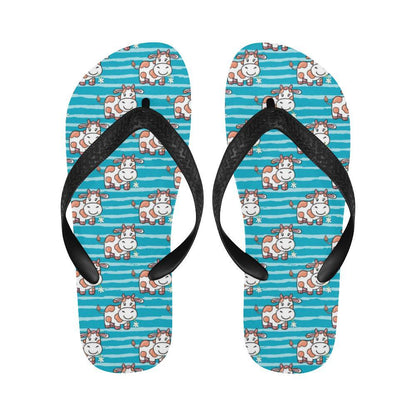 Cow Cute Print Pattern Flip Flops-JTAMIGO.COM