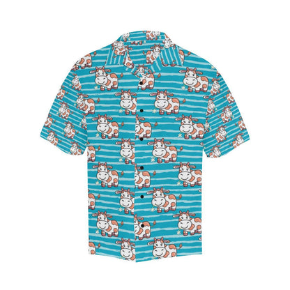 Cow Cute Print Pattern Men Aloha Hawaiian Shirt