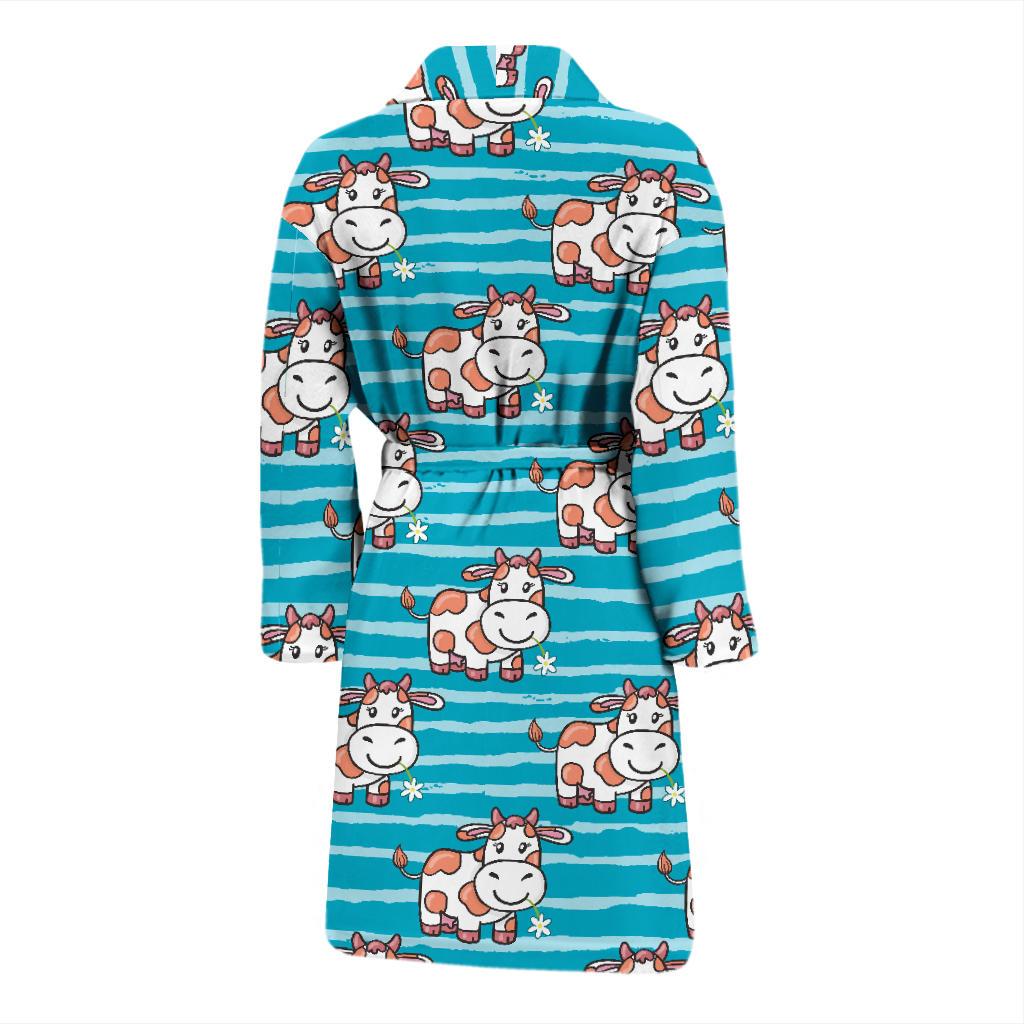 Cow Cute Print Pattern Men Bath Robe-JTAMIGO.COM