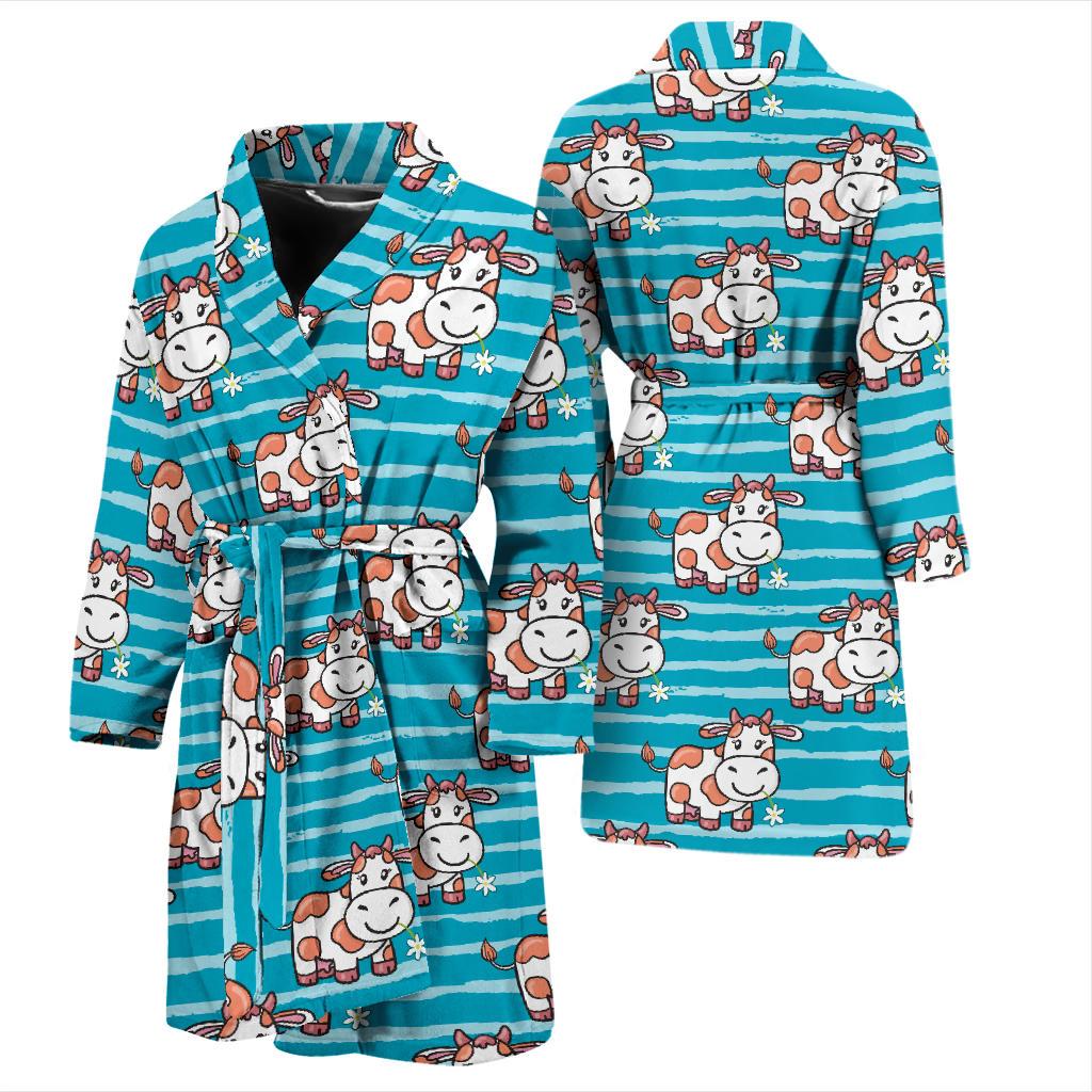 Cow Cute Print Pattern Men Bath Robe-JTAMIGO.COM